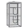 Pawhut 79 "H Cat House Kitten KLUTSERNING MESH PLAYPEN STEEL RAME med 3 plattformar, 2 dörrar och 4 sandpåsar