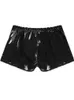 Underpants S-5XL Wet Look PVC Mens Boxer Briefs Shiny PU Leather Shorts Zipper Trunks Tight Hot Sexy Boxershorts Calzoncillos Mini Bermudas 24319