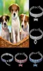 MOQ 2PCS Fashion Style Rhinestone Halsband Pet Collar med Elastic Rope Stretch Pet Cat Dog Necklace Chain Pet Supplies Accessorie2008774