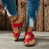 Stivali sexy leopardo sandali piatti donne 2023 clip estate punta soft sole sandalls woman plus 43 scarpe da gladiatore da esterno