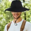 Berets Sommer Eimer Hut Cowboy Männer Outdoor Angeln Wandern Strand Hüte Mesh Atmungsaktive Anti UV Sonnenkappe Große Breite Krempe camping