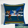 Housse de coussin carrée en velours hollandais, nouveau modèle de styliste, série cheval de luxe, Super doux, décoration de salle d'échantillon, impression