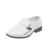 NK Nero Stile Britannico Ragazzi Bianco 2024 Vestito per bambini Sfilata di moda Performance Scarpe in pelle GG