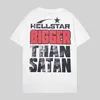 2024 início da primavera nova marca americana de rua alta marca inferno estrela/anjo arte texto padrão hip hop impressão camiseta