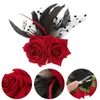 Bandanas Hair Barrettes Bridal Fascinator Headboard Headwear Camouflage Red Rose Wedding Hairwear Women's