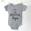 Rompers Let the Adventure Begin Baby Bodysuit Pregnancy Announce Newborn Boys Girls Cotton Jumpsuit Short Sleeve Baby ClothesC24319