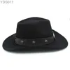 Chapeaux à large bord seau 2 tailles hommes femmes mélange de laine Western Cowboy Sunhats fête voyage Sombrero casquettes d'extérieur classique rétro chaud 240319