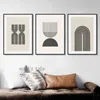 Toiletstickers Moderne minimalistische geometrische cirkelposter Boho moderne tijd muur artistieke canvas print abstracte schilderkunst voor wanddecoraties in de woonkamer 240319