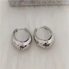 Hoop Ohrringe 925 Silber Überzogene Wasser Tropfen Oval Ohrring Für Frauen Mädchen Party Hiphop Punk Schmuck Geschenk Eh904