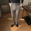 Mens Fall and Winter Casual Pants Korean Thickened Suit Male Slim Business Grinding 240305