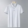 T-shirt à manches courtes pour hommes, moitié d'été avec col à revers, polo en pur coton, achat groupé, coupe ample, haut de sport décontracté