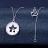 Chaînes Véritable Pure Platinum 950 Chaîne Femmes Lucky Round Star O Link Collier 2.92-3.51g