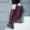 Boots AIYUQI Women Over Knee Boots Genuine Leather Thick Thin Velvet Large Size Long Boots Fashion High Heel Women Thigh High Boots