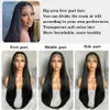 Perucas sintéticas X-TRESS Long Straight Layered Wigs 13X4 Lace Frontal Parte Livre Peruca de cabelo sintético com cabelo de bebê para mulheres 32 polegadas de cor preta 240328 240327