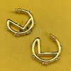 Boucles d'oreilles Lettre classique Boucle d'oreille Hoop Designer Bijoux de luxe Plaqué or 18 carats Charme pour femme Bijoux de mode Cadeau Grandes boucles d'oreilles Accessoires Hoop Party Mariage