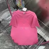 Designer Dames T-shirt Nieuwe populaire geborduurde losse middele lengte Slanking Casual comfortabele veelzijdige top met korte mouwen voor zomerkleding