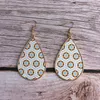 Stud Earrings ZWPON Baroque Designer Flower Pattern PU Leather Big Teardrop Gold Color Zinc Alloy Frame For Woman Jewelry