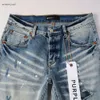 Marca Designer Jeans Homens Roxo Jeans Clássico Apertado Fit Hip Hop Buraco Calças Rua Vintage Luxo Punk Denim Dot Padrão Mens Calças Roxas Retro Roxos 7321