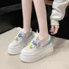 Casual Shoes Fashion Tide Girls Platform Candy Colored Lace-up Breathable Comfor 8.5CM Thick Bottom Sneakers Sweet Women Shoe