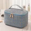 INS – sac de rangement de cosmétiques, sac de rangement de grande capacité pour filles, trousse de toilette de styliste à rayures, pochette pour pinceaux de maquillage, YFA2021