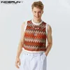 Men tanktops mannen tanktops afdrukken o-neck mouwloze sexy crop tops 2023 vakantie zomer streetwear casual mode mannelijke vesten s-5xl l240319