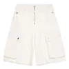 Men's Shorts Men Fashion 2024 Summer Black White Loose Casual Pocket Splicing Baggy Short Pants For Male