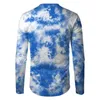 T-shirts pour hommes T-shirts à manches longues pour homme Printemps Automne Blouses minces Tie Dye Chemise à col rond Casual Sport Fitness Costume Mâle Tops en plein air