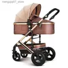 Kinderwagens# Kinderwagen 2-in-1 kinderwagen en autostoelsetVierwielige kinderwagensHigh Landscape KinderwagenmandLuxe reisauto L240319