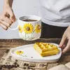 Copos pires 1 conjunto de cerâmica girassol caneca de café com placa de sobremesa novidade 3d bolo pires chá da tarde leite teacup 430ml microondas seguro