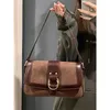 Bakken Commuter Enkele Schouder Schuine Straddle Bag Franse Retro Matte Frosting Onderarm Vrouwelijke Herfst Winter Casual Handtas