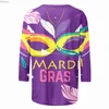 Koszulka damska Kobieta T Shirt Mardi Gras Letter Mask Fearther Druku