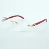 Modische transparente Gläser im Mikroschliff 8300817 mit Bügel aus natürlichem Tigerholz oder rotem oder grünem Holz, Größe 18–135 mm