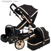 Barnvagnar# lyxig babyvagn 3 i 1 stabil aluminium ram bärbar barnvagn barnvagn nyfödd basinet gratis frakt l240319