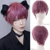 Syntetyczne peruki Cosplay peruki buqi syntetyczne krótkie perukę czarne blondynki brązowe fałszywe włosy codzienne imprezę Cosplay Cosplay dla kobiet mężczyzny dziewczyno chłopiec Wysokie temperaturę Włókno 240327