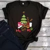 Women's T Shirts Christmas Treetshirt Funny Santa Women Clothing Kawaii Fashion 2024 Gift Harajuku Shirt Vintage Red