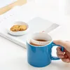 Tasses soucoupes tasse à thé polyvalente grande capacité en céramique avec couvercle filtrant pour cadeau de bureau à domicile tasse passoire pour femmes