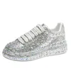 Casual schoenen topkwaliteit 5 cm glitter strass platform sneakers dames ontwerper voor comfort bling dikke sneaker