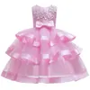 2023 Princess Dresses Childrens Threedimensional Flower Mesh Skirt Girls Cake Puff Girl for Weddings 240309