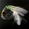 Fish Hooks 10 Pack Saltwater Japan Hairy Sabiki Hook takielunek do śledzia, rybacka Sabiki Glittler Mackerel Feathers