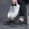HBP Non-Brand M1987 New mens casual white shoes sneakers breathable mens trendy shoes Leather sports mens shoes