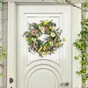 Couronne de fleurs décoratives artificielles pour porte d'entrée, marguerites 4 saisons pour fête de mariage