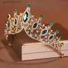 Tiaras Itacazzo Headwear Bridal Green Ladies Exquise Dazzling Party Crown Luxury Birthday Tiaras Y240319