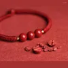 Strand Traditionell kinesisk röd armband Justerbart flätat rep Bangle Pärlad Wrist Chain Handvävd Pararmband smycken