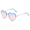Óculos de sol em forma de coração óculos de sol metal feminino marca designer moda sem aro amor claro oceano lentes óculos de sol uv400l2403