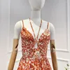 Lässige Kleider 2024 Hohe Qualität Sommer Strand Stil Ausschnitt vorne ärmellos Patchwork Halter Sun Est Midi Kleid für Frauen