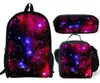 Rucksack Harajuku Sternenhimmel 3D-Druck 3 Stück/Set Schüler Schultaschen Laptop Tagesrucksack Lunchtasche Federmäppchen