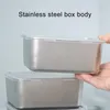 Storage Bottles Stainless Steel Snack Containers With Leak Proof Lids Food Serving Trays Noodles Fruit Dish Home Kitchen Organizers