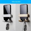 Hooks Self-Adhesive Phone Charging Holder Bracket Wall Mount Stand Rack Organizer Storage Box For Bedroom