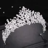 Accessori per capelli da sposa alla moda di Tiaras Accessori argento di colore barocco barocco Cristal Crystal Cryral Bridal Princess Party Wedding Hair Gioielli Y240319