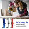 Joiners Zezzo Dowel Jig Woodworking Drilling Locator Self Centering Drill Kit Kit Hole Puncher Bekvämt för träbearbetning HINERY